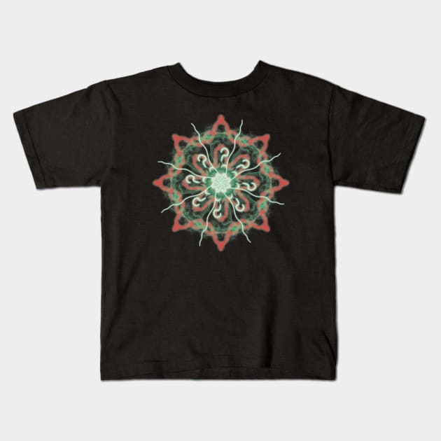 Neon Mandala Fun Kids T-Shirt by Scrabbly Doodles